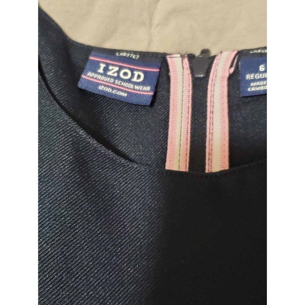 IZOD Girls School Uniform Jumper Dress Navy Size 6 Pleated Skirt - Picture 2 of 12